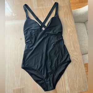 J. Crew V-neck cross-back one-piece swimsuit